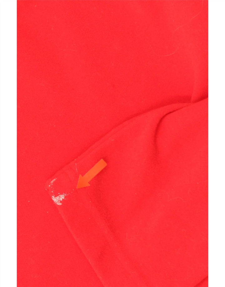 Adidas Womens Graphic Zip Neck Fleece Jumper UK 16 Large Red Polyester