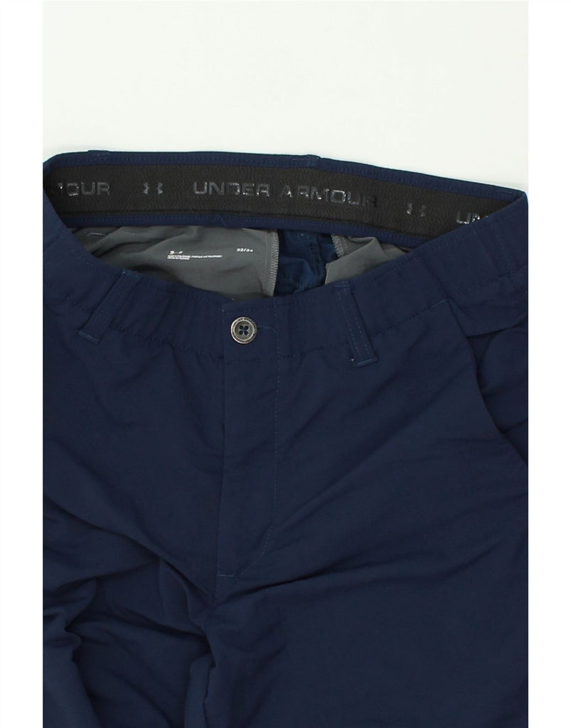 UNDER ARMOUR Mens Slim Chino Trousers W32 L34 Navy Blue | Vintage Under Armour | Thrift | Second-Hand Under Armour | Used Clothing | Messina Hembry 