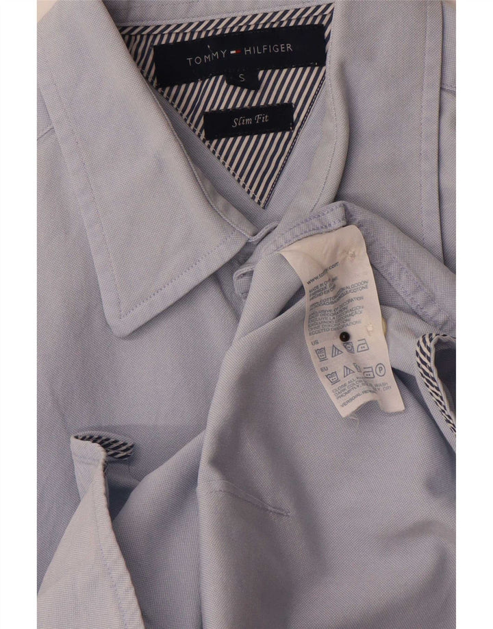 Tommy Hilfiger Mens Slim Fit Shirt Small Blue Cotton