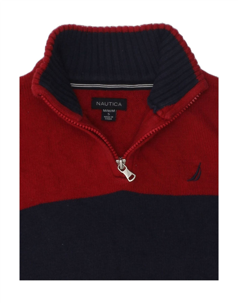 NAUTICA Boys Zip Neck Jumper Sweater 4-5 Years Medium Red Cotton | Vintage Nautica | Thrift | Second-Hand Nautica | Used Clothing | Messina Hembry 