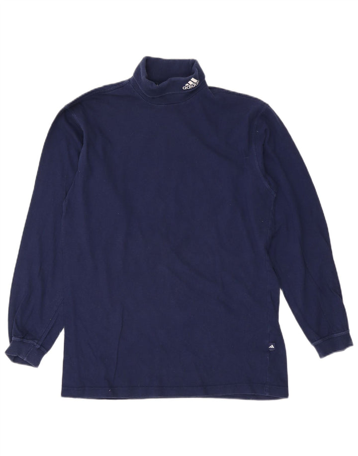 Adidas Boys Top Long Sleeve 14-15 Years Navy Blue Cotton