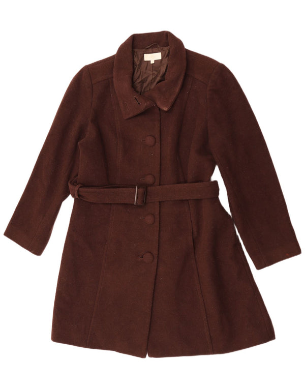 Marks & Spencer Womens Overcoat UK 18 XL Brown New Wool