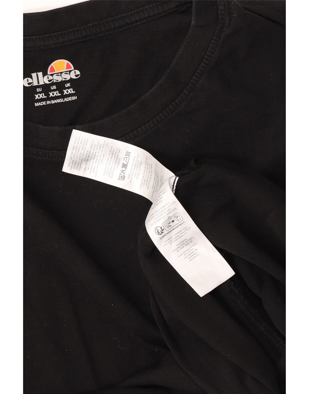 Ellesse Mens T-Shirt Top 2XL Black Cotton