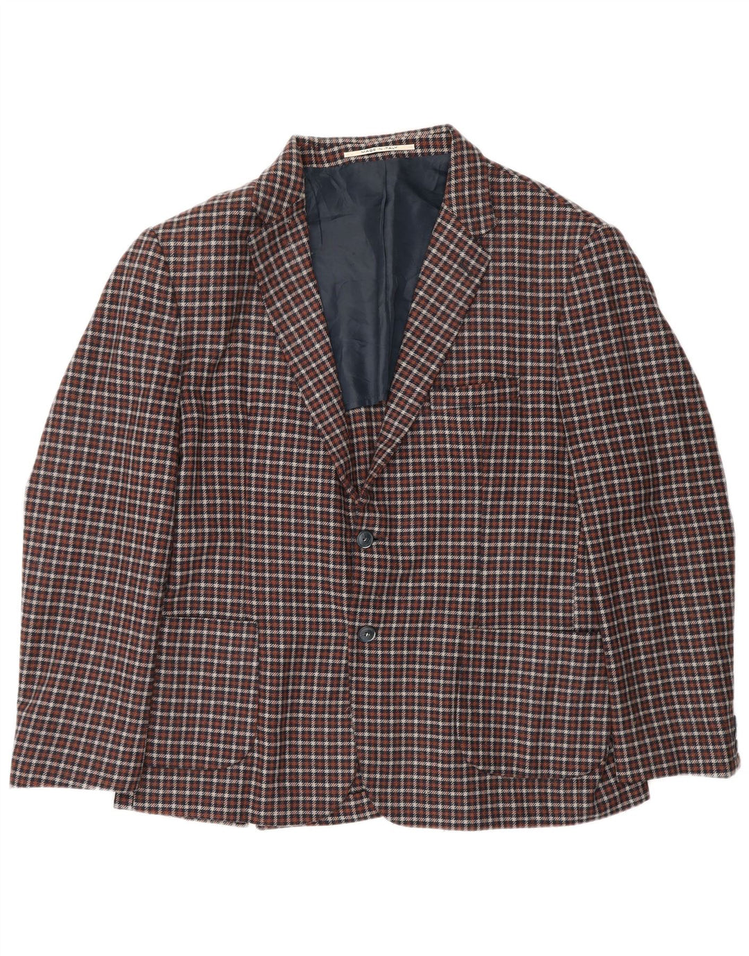 Exibit Mens 2 Button Blazer Jacket UK 40 Large Brown Check