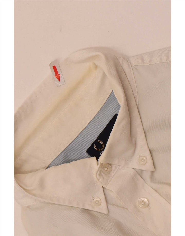 Fred Perry Mens Short Sleeve Shirt XL White Cotton