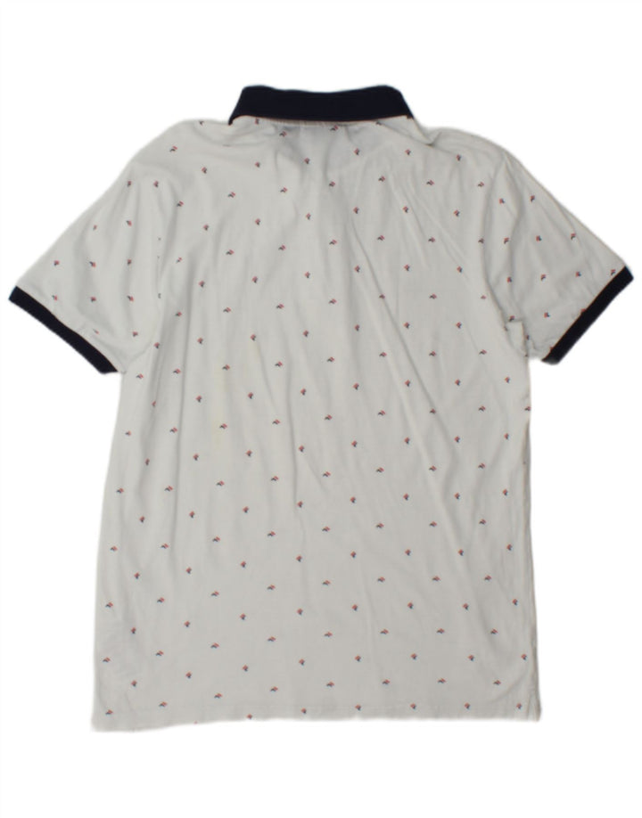Fila Mens Graphic Polo Shirt Small White Cotton