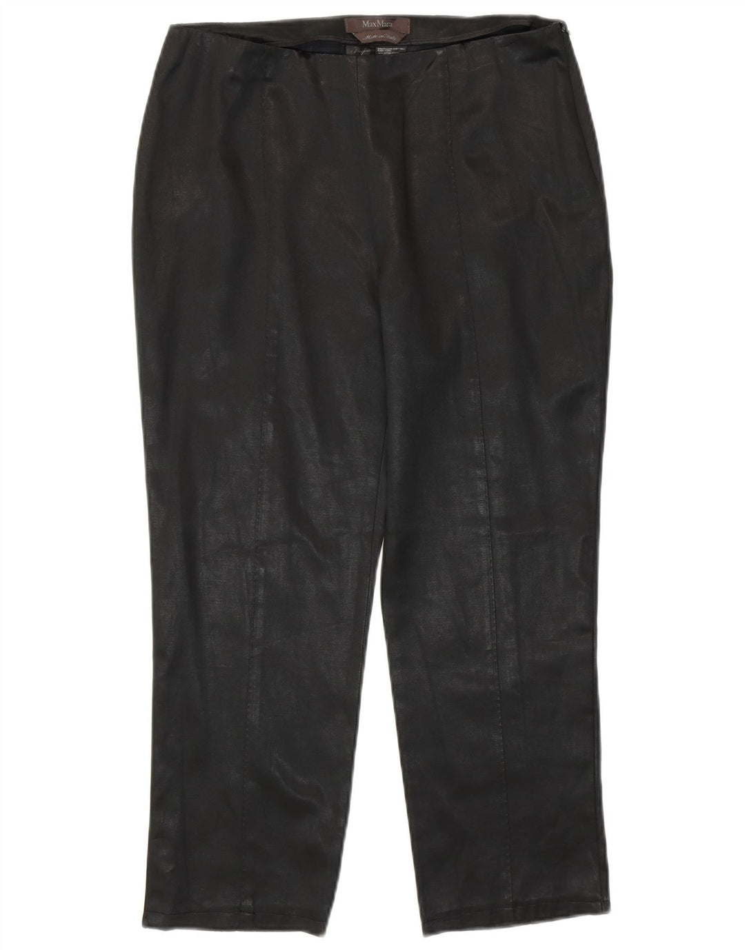 Max Mara Womens Cropped Trousers UK 12 Medium W30 L23 Black Cotton