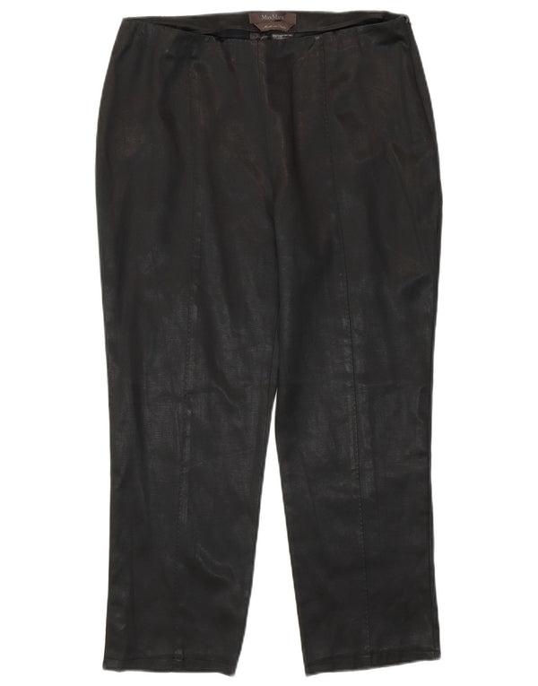 Max Mara Womens Cropped Trousers UK 12 Medium W30 L23 Black Cotton