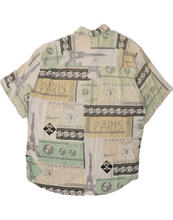 VINTAGE Mens Graphic Short Sleeve Shirt XL Multicoloured Patchwork Vintage Vintage and Second-Hand Vintage from Messina Hembry 