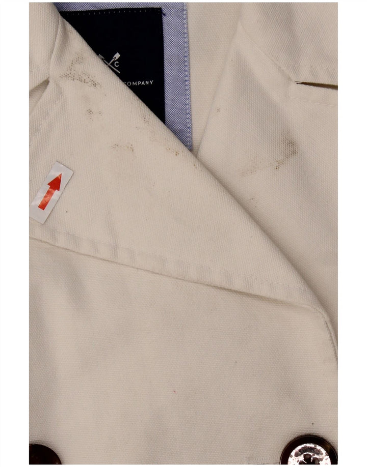 CREW CLOTHING Womens Pea Coat UK 16 Large White Cotton