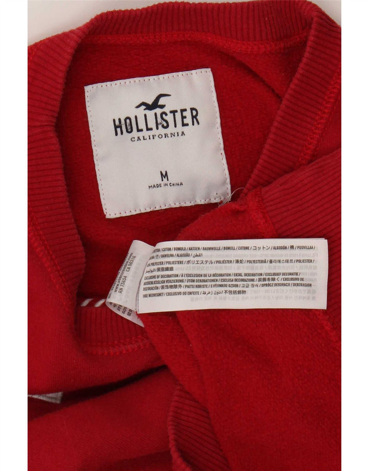 Hollister Womens Graphic Sweatshirt Jumper UK 12 Medium Red Cotton