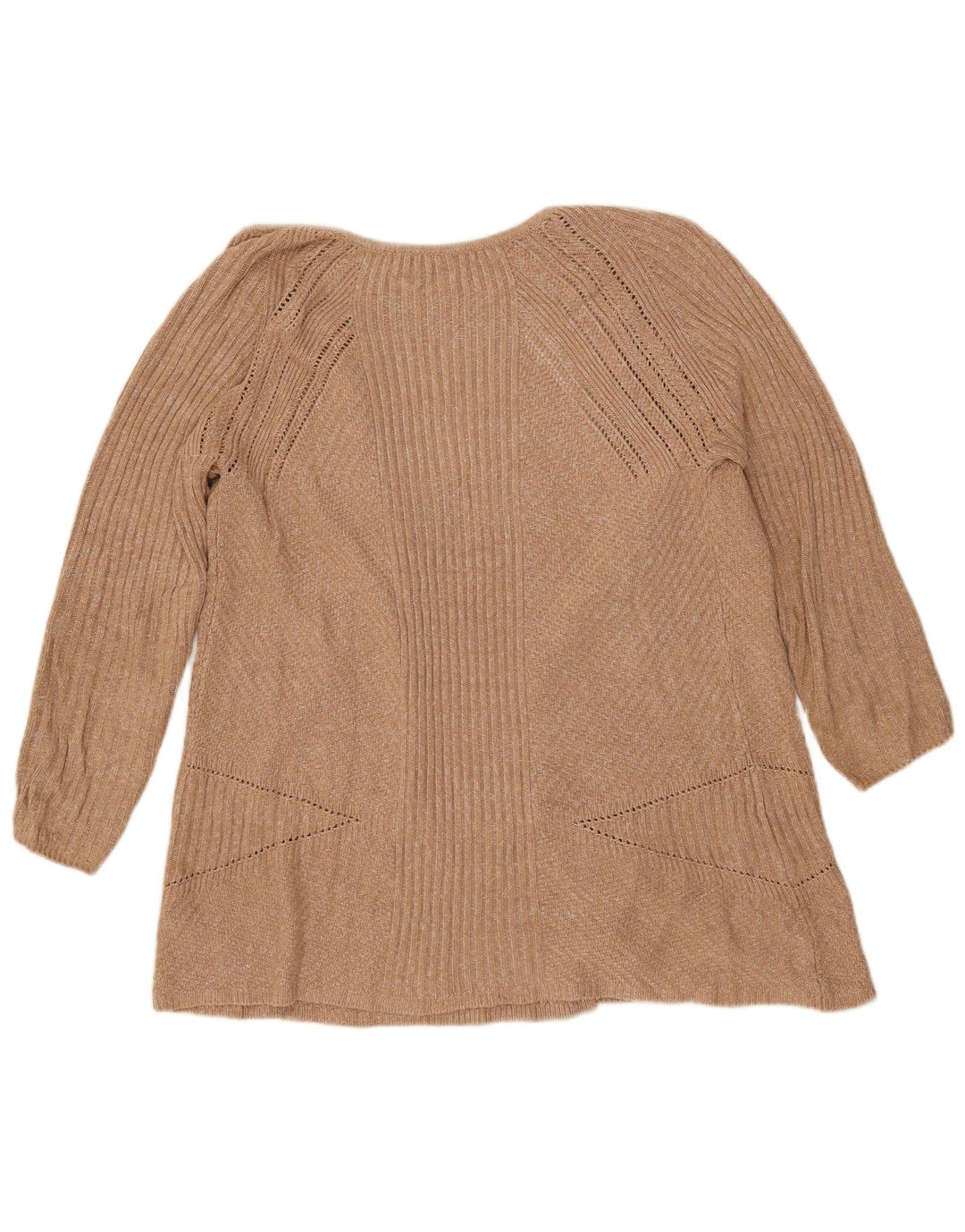 Marks & Spencer Womens Oversized Cardigan Sweater UK 10 Small Beige Flecked