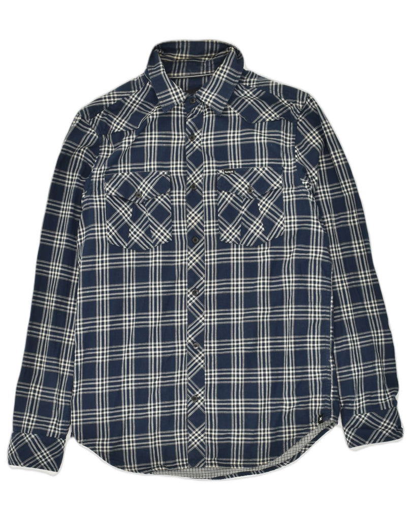 HURLEY Mens Shirt Medium Navy Blue Check Cotton | Vintage Hurley | Thrift | Second-Hand Hurley | Used Clothing | Messina Hembry 