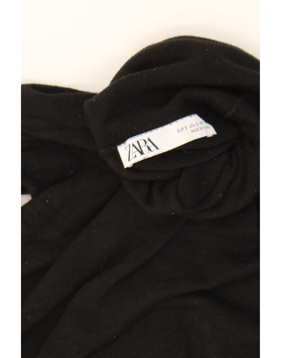 Zara Womens Roll Neck Jumper Sweater UK 10 Small Black