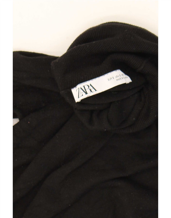 Zara Womens Roll Neck Jumper Sweater UK 10 Small Black