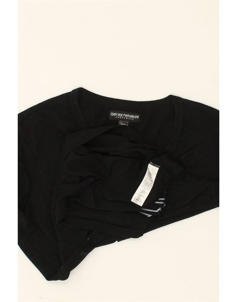 EMPORIO ARMANI Mens Graphic T-Shirt Top IT 48 Small Black Cotton | Vintage Emporio Armani | Thrift | Second-Hand Emporio Armani | Used Clothing | Messina Hembry 