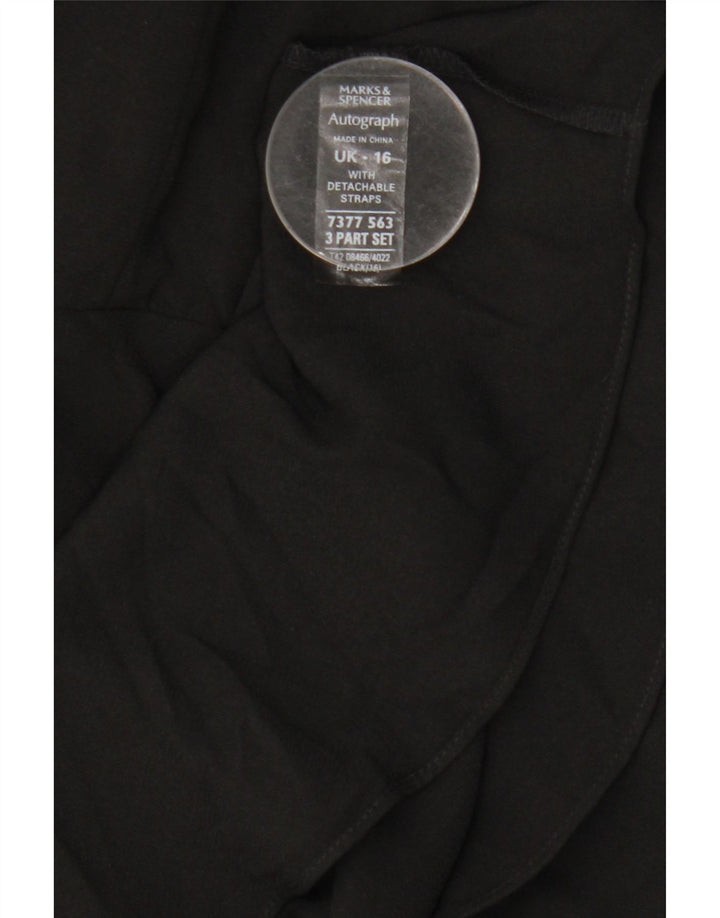 Marks & Spencer Womens Strapless Dress UK 16 Large Black Polyamide
