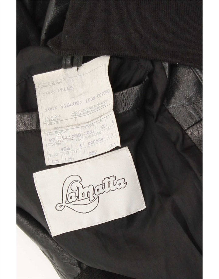 Lamatta Mens Leather Jacket IT 52 XL Black