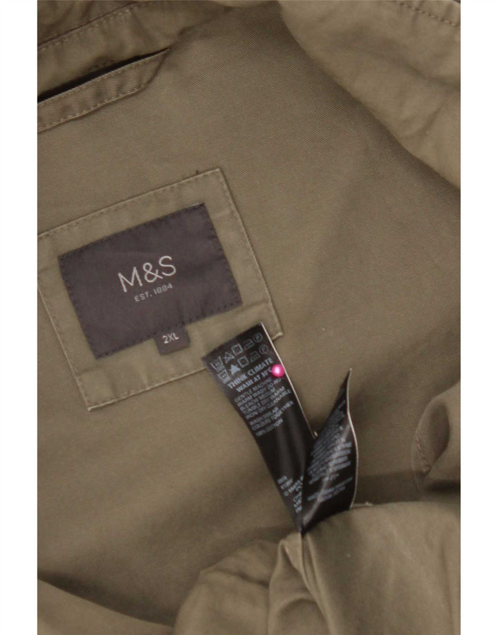Marks & Spencer Womens Utility Jacket UK 44 2XL Khaki Cotton