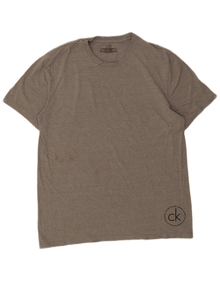 Calvin Klein Mens T-Shirt Top Large Grey Cotton