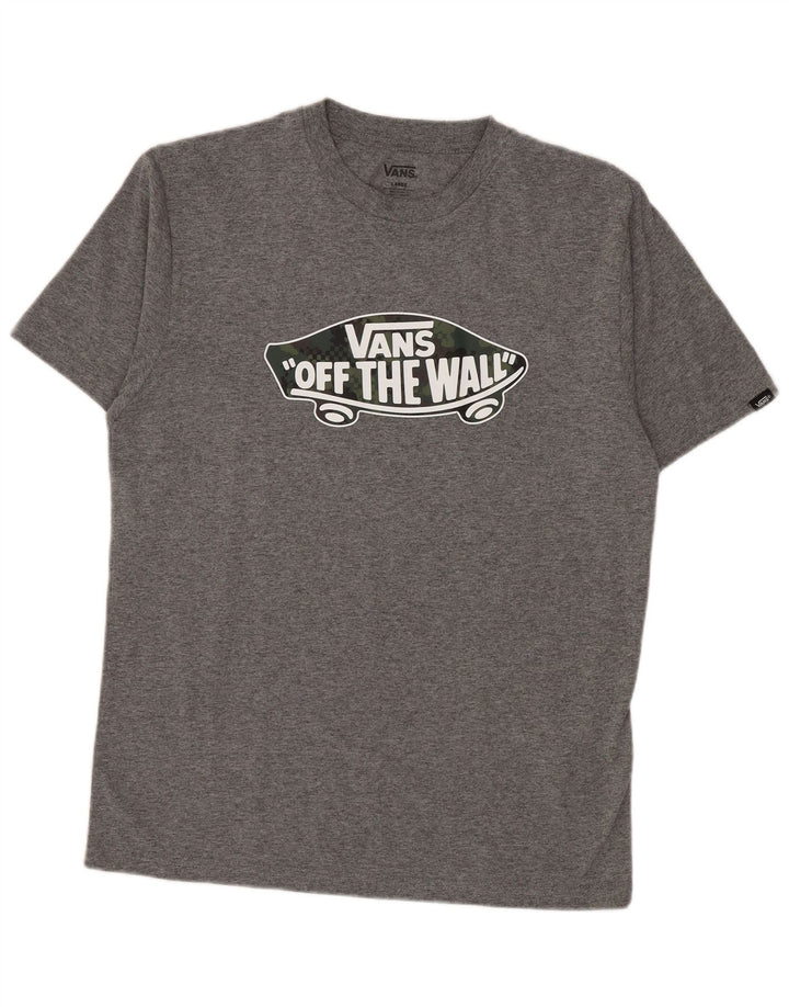 Vans Womens Graphic T-Shirt Top UK 14 Large Grey Cotton