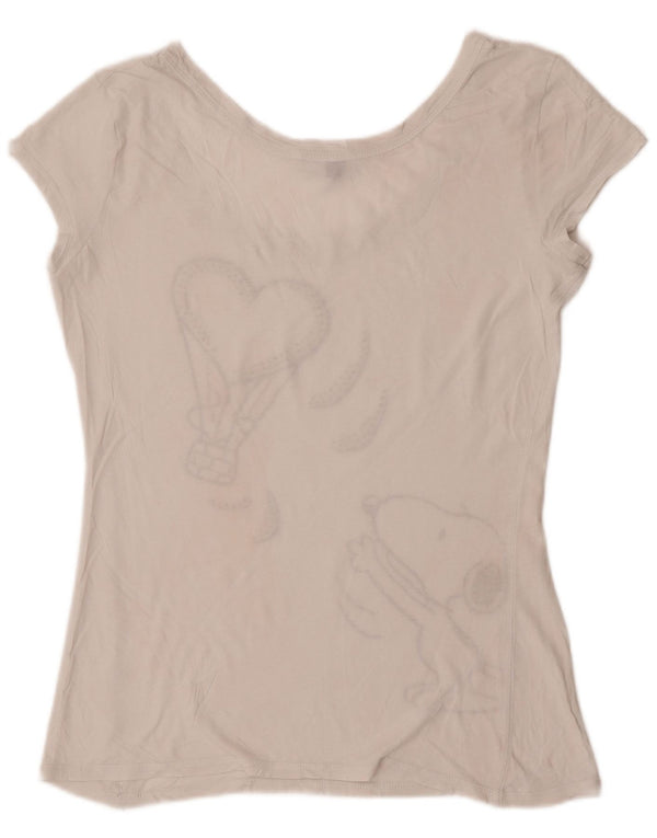 Benetton Womens Peanuts Graphic T-Shirt Top UK 12 Medium White