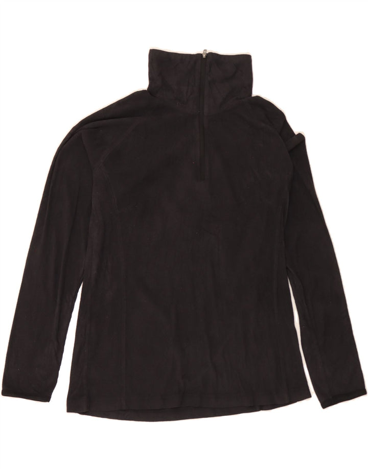 COLUMBIA Womens Zip Neck Fleece Jumper UK 16 Large Black Polyester Vintage Columbia and Second-Hand Columbia from Messina Hembry 