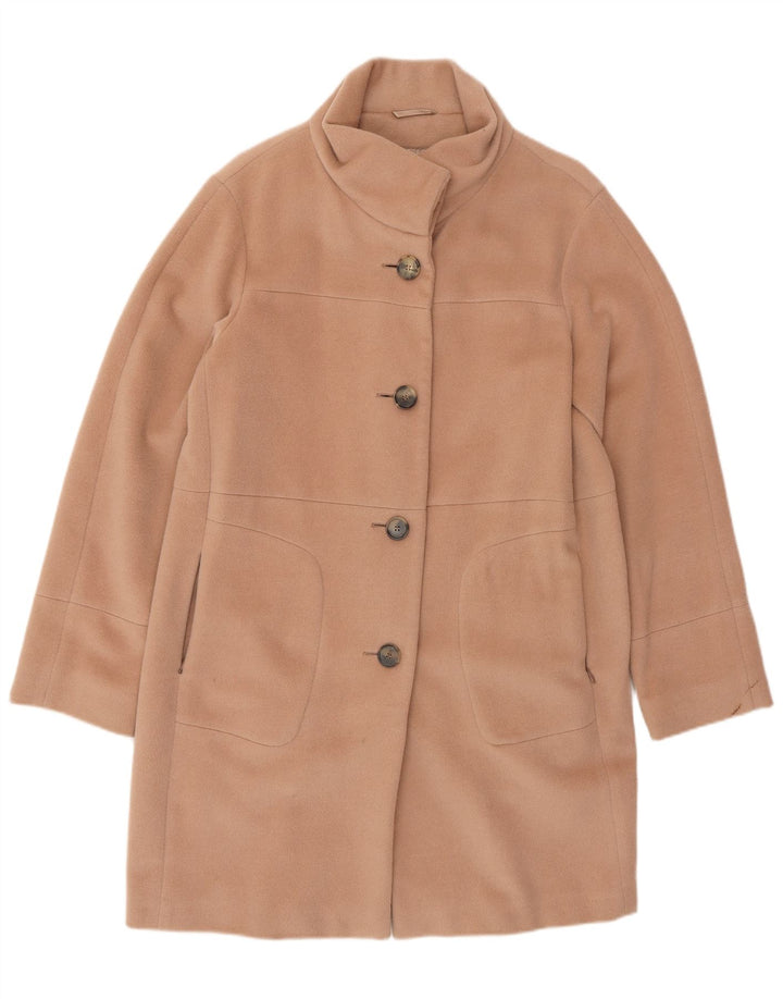 RENE LEZARD Womens Overcoat EU 38 Medium Beige Wool