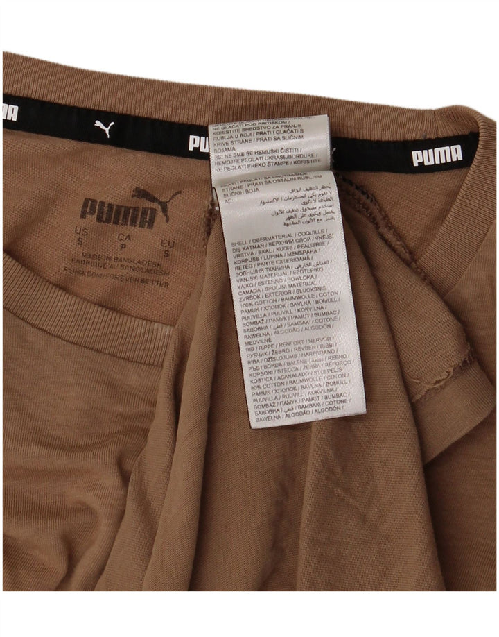 Puma Mens Graphic T-Shirt Top Small Brown Cotton