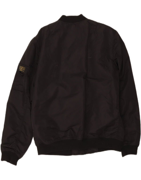Pull & Bear Womens Bomber Jacket UK 18 XL Black Nylon