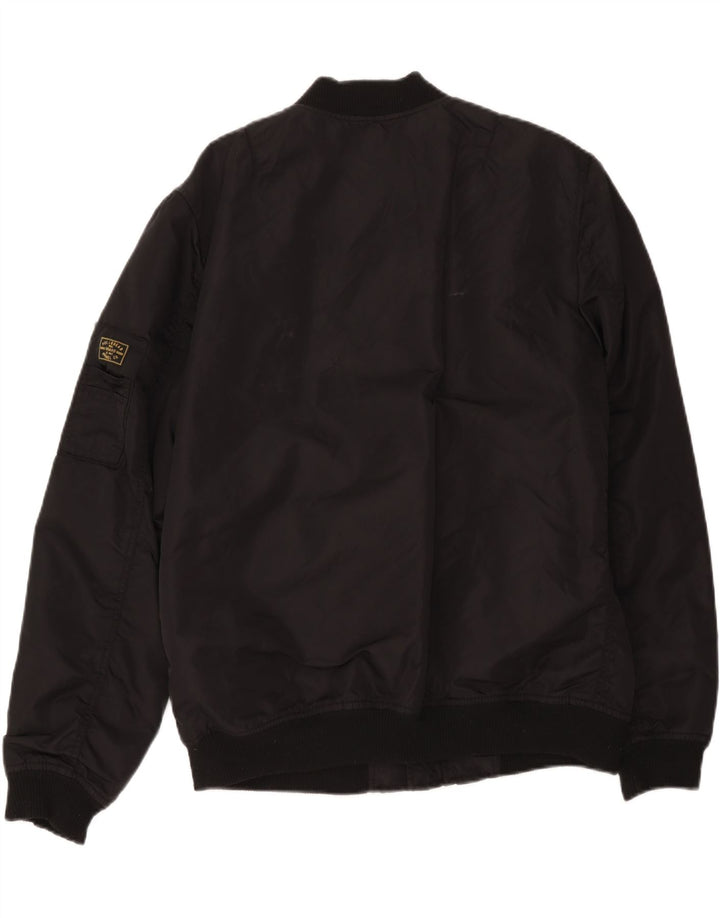 Pull & Bear Womens Bomber Jacket UK 18 XL Black Nylon