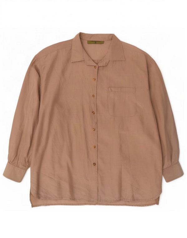 Vintage Womens Longline Oversized Shirt IT 44 Medium Beige