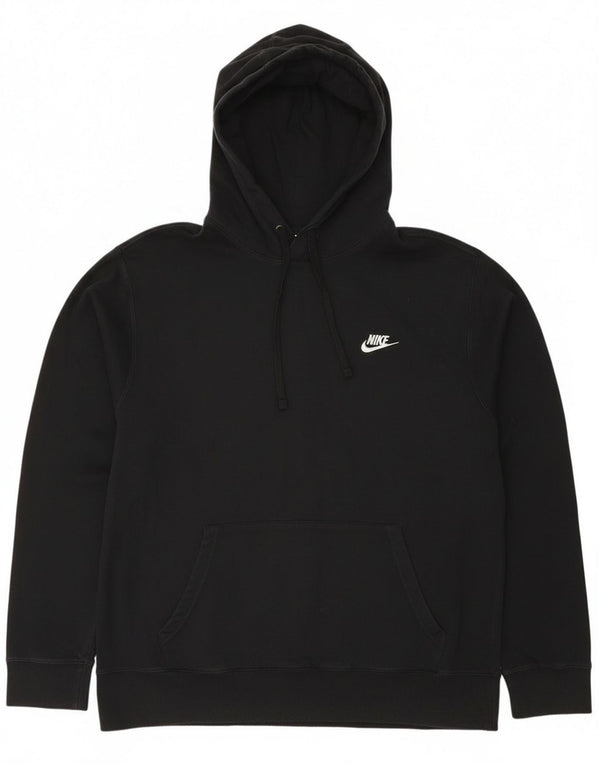 Nike Mens Hoodie Jumper Large Black Cotton