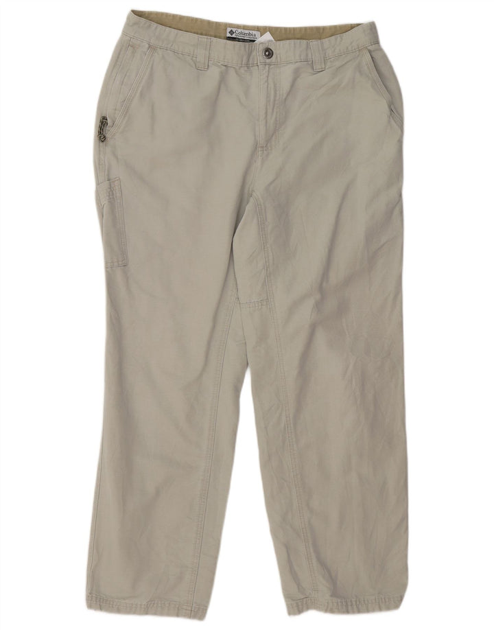 COLUMBIA Mens Straight Cargo Trousers W35 L29 Grey Cotton
