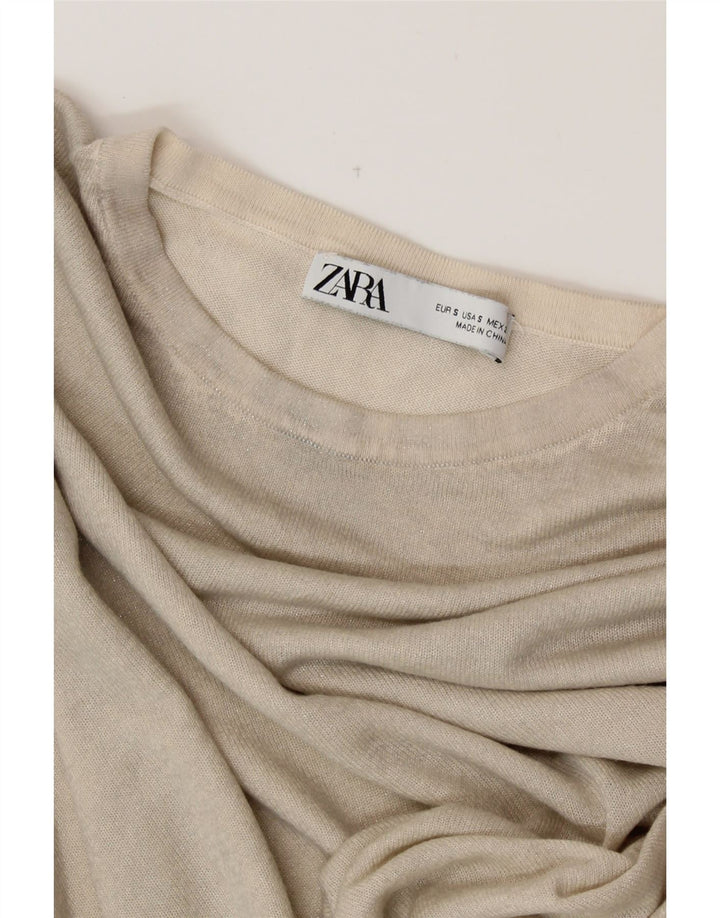 ZARA Womens Oversized T-Shirt Top UK 10 Small Off White