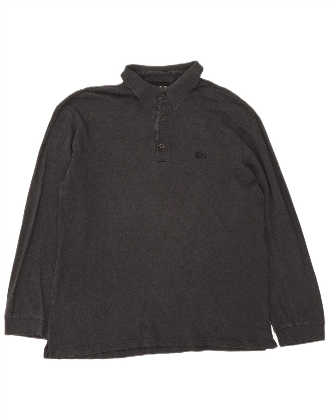 Hugo Boss Mens Long Sleeve Polo Shirt 2XL Grey