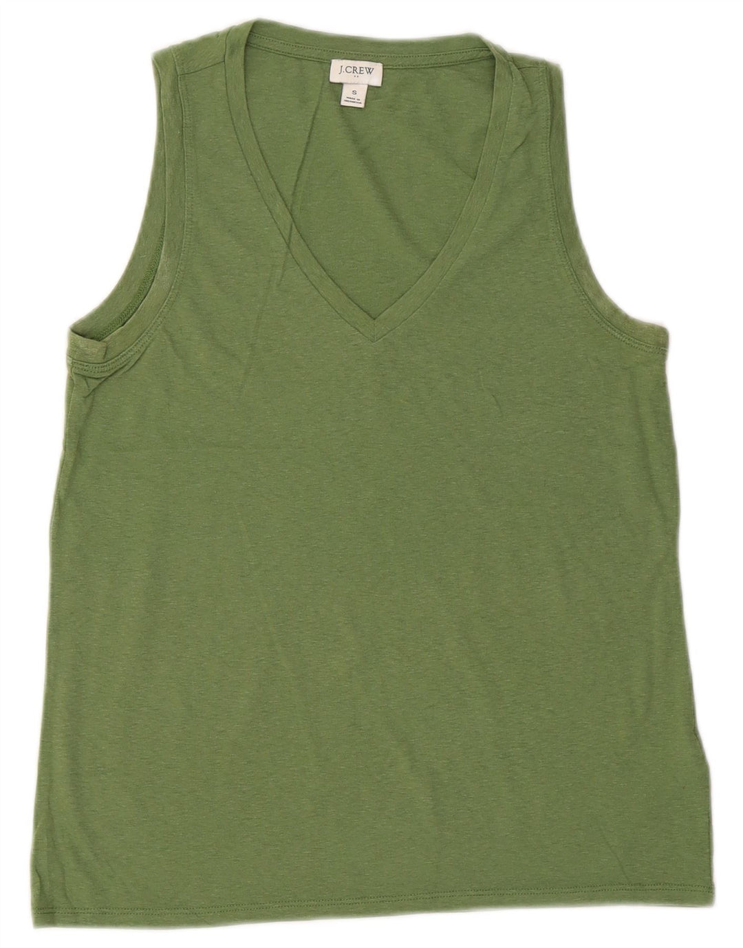 J. CREW Womens Vest Top UK 10 Small Green Cotton