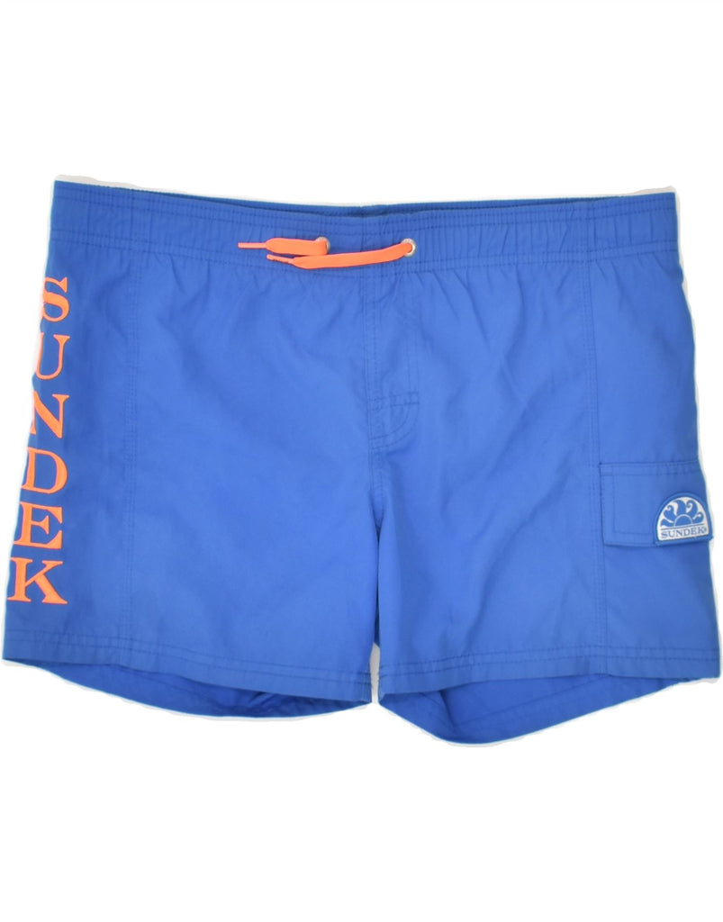 SUNDEK Boys Graphic Sport Shorts 13-14 Years Blue | Vintage Sundek | Thrift | Second-Hand Sundek | Used Clothing | Messina Hembry 