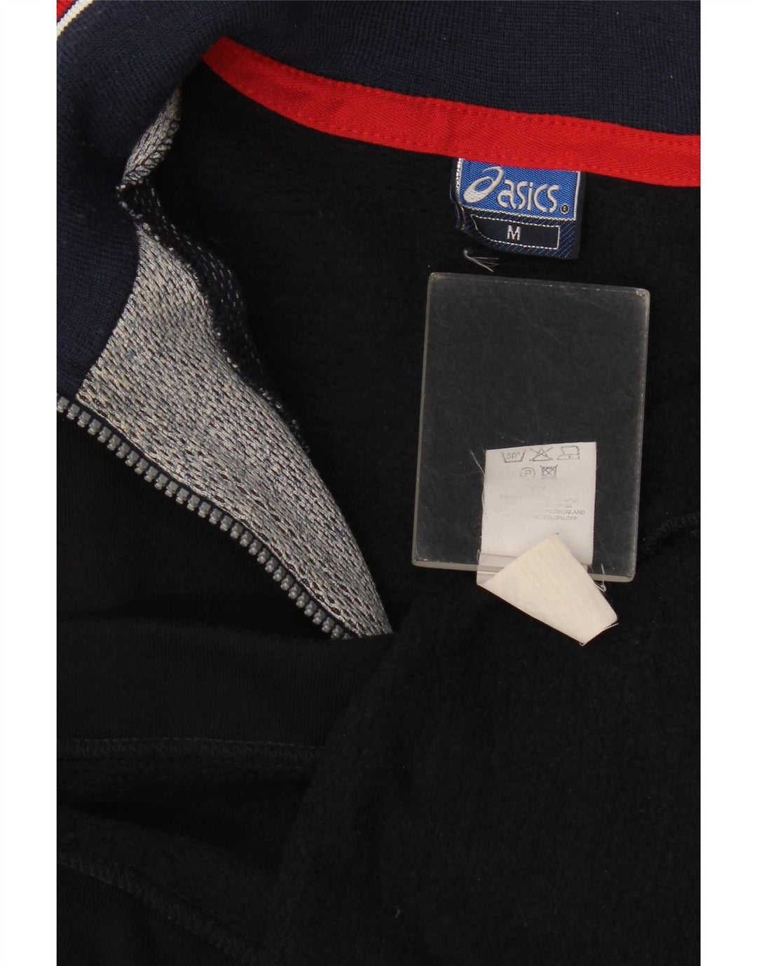 Asics Mens Zip Neck Sweatshirt Jumper Medium Black