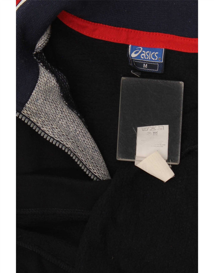 Asics Mens Zip Neck Sweatshirt Jumper Medium Black