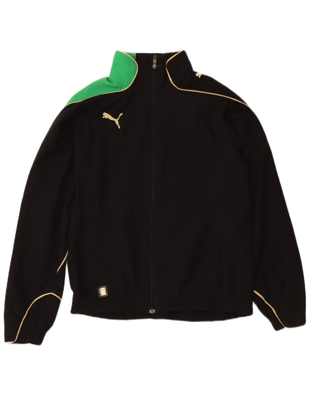 PUMA Mens Tracksuit Top Jacket Medium Black Colourblock Polyester