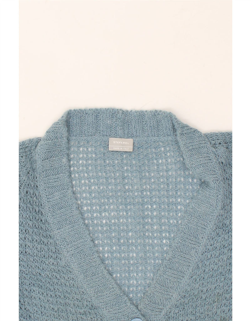 STEFANEL Womens Cardigan Sweater UK 10 Small Blue Alpaca Wool | Vintage Stefanel | Thrift | Second-Hand Stefanel | Used Clothing | Messina Hembry 