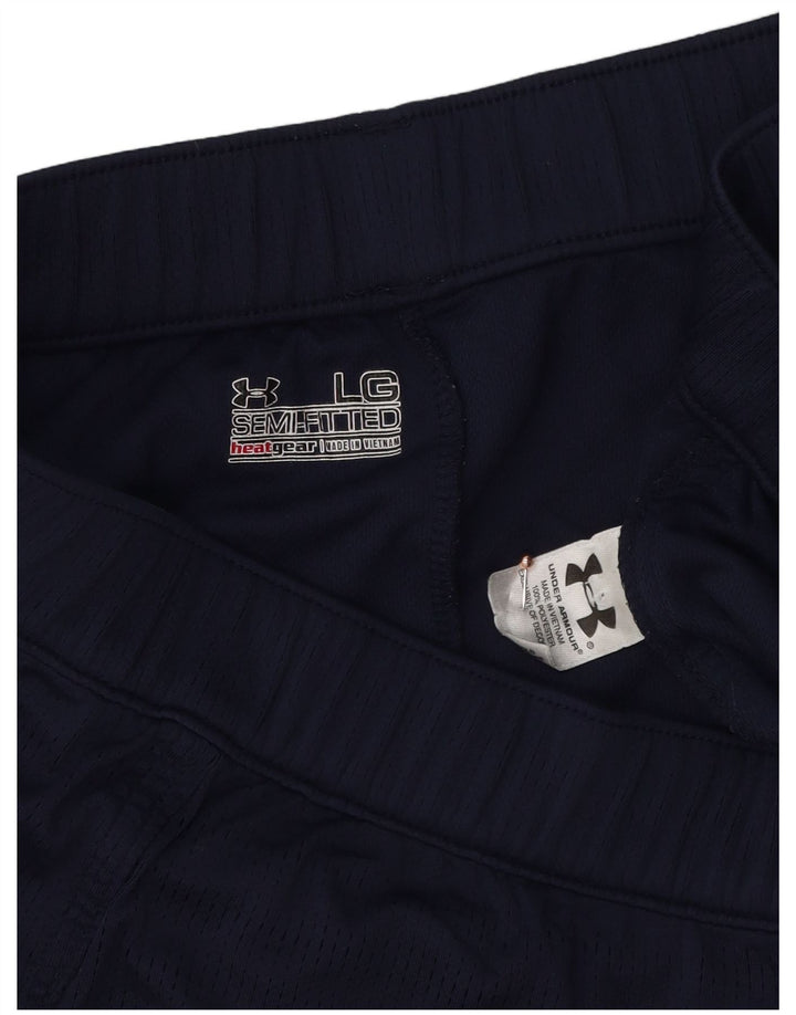 Under Armour Womens Montana Sport Shorts UK 16 Large Navy Blue Polyester