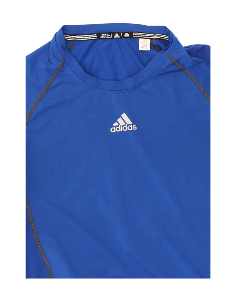 ADIDAS Mens T-Shirt Top Small Blue Polyester | Vintage Adidas | Thrift | Second-Hand Adidas | Used Clothing | Messina Hembry 