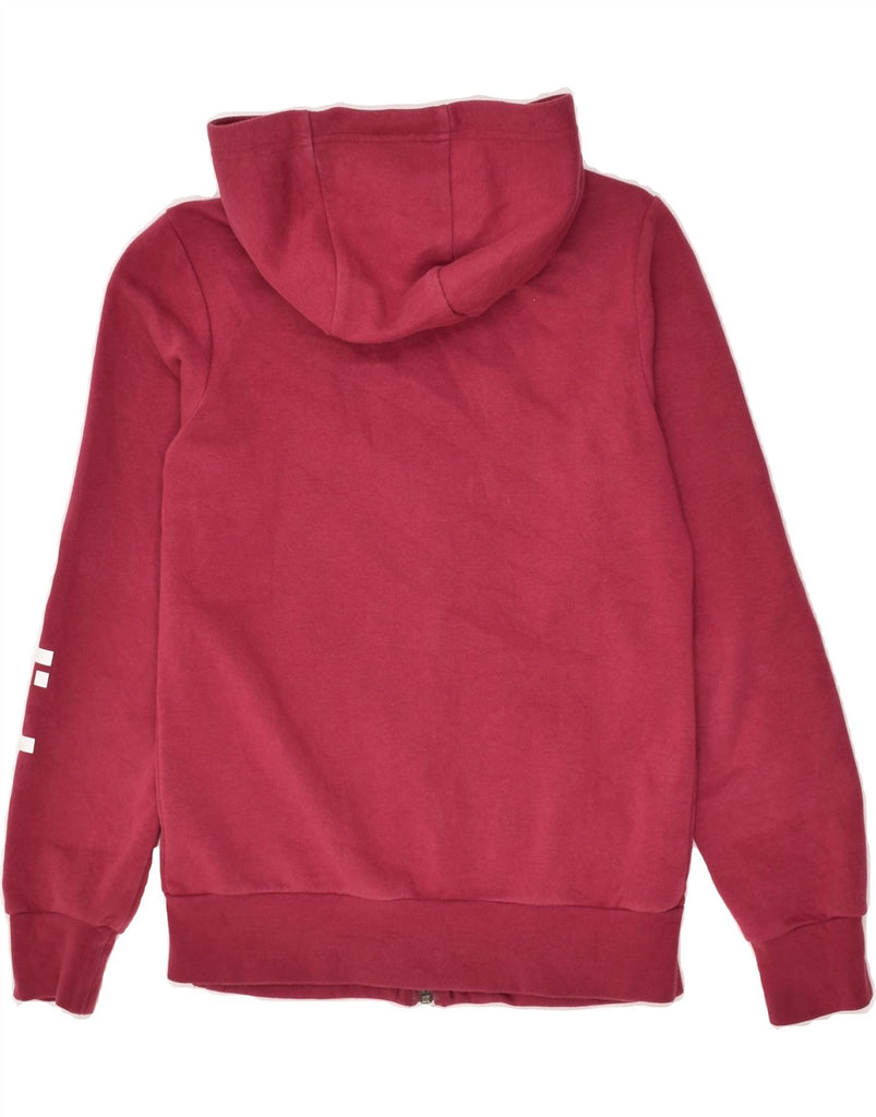 ADIDAS Girls Graphic Zip Hoodie Sweater 10-11 Years Maroon Cotton | Vintage Adidas | Thrift | Second-Hand Adidas | Used Clothing | Messina Hembry 