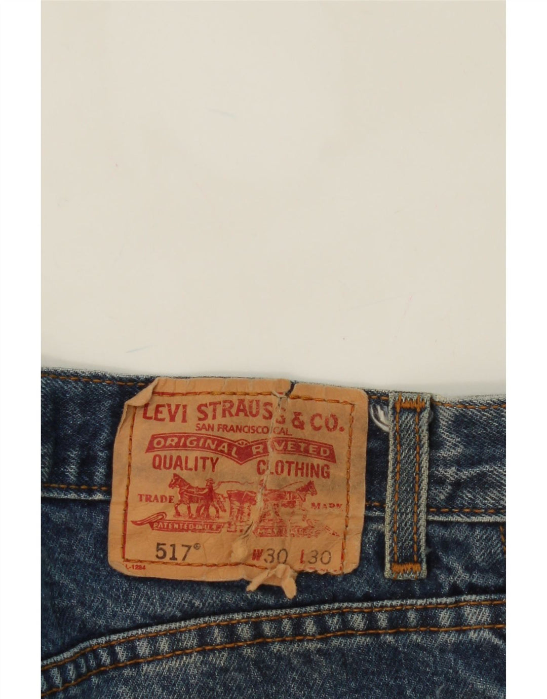 LEVI'S Womens 517 Mid Rise Bootcut Cropped Jeans  W30 L24 Blue Cotton Vintage Levi's and Second-Hand Levi's from Messina Hembry 