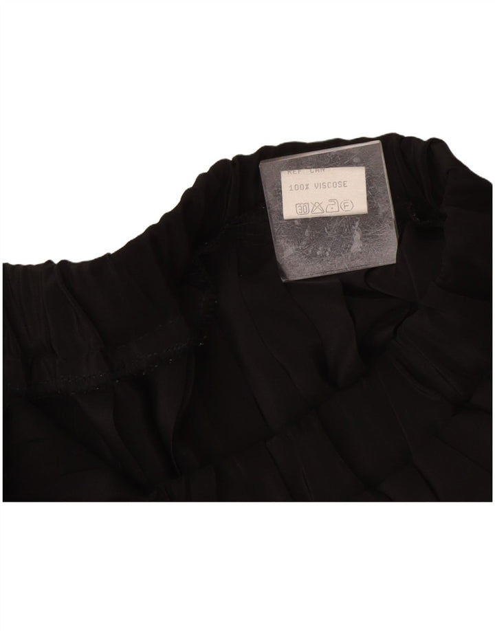 Vintage Womens Knife Pleated Skirt W30 Medium Black Viscose