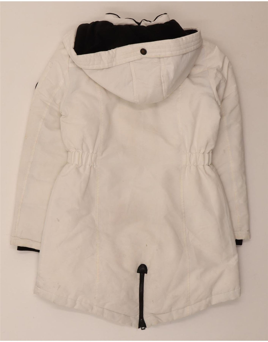 Diesel Womens Hooded Parka Jacket UK 10 Small White Polyester
