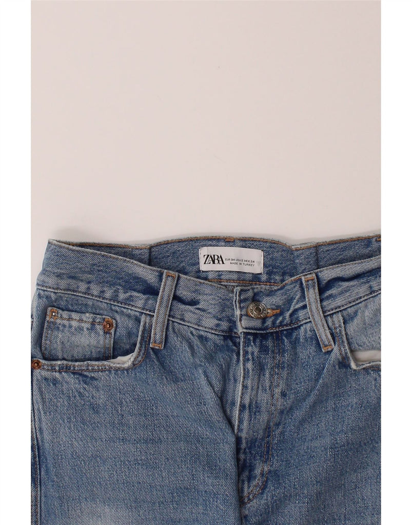 ZARA Womens High Waist Tapered Jeans EU 34 2XS W24 L26 Blue Vintage Zara and Second-Hand Zara from Messina Hembry 