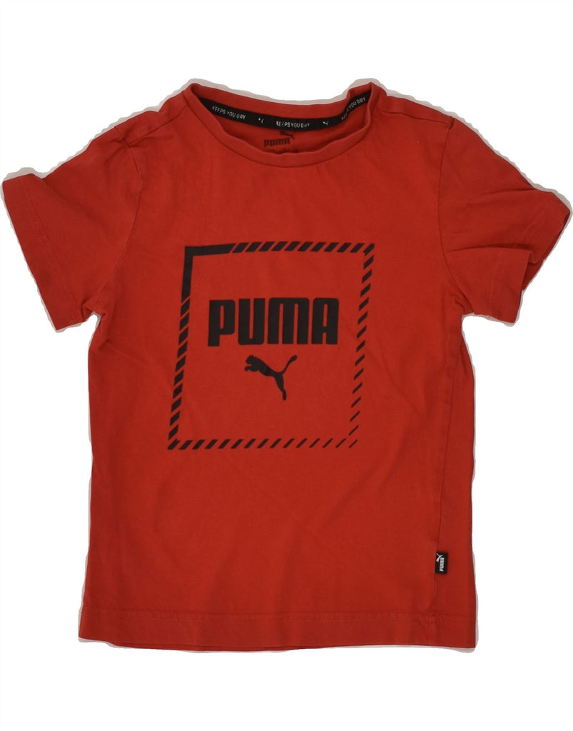 PUMA Boys Graphic T-Shirt Top 7-8 Years Red | Vintage Puma | Thrift | Second-Hand Puma | Used Clothing | Messina Hembry 